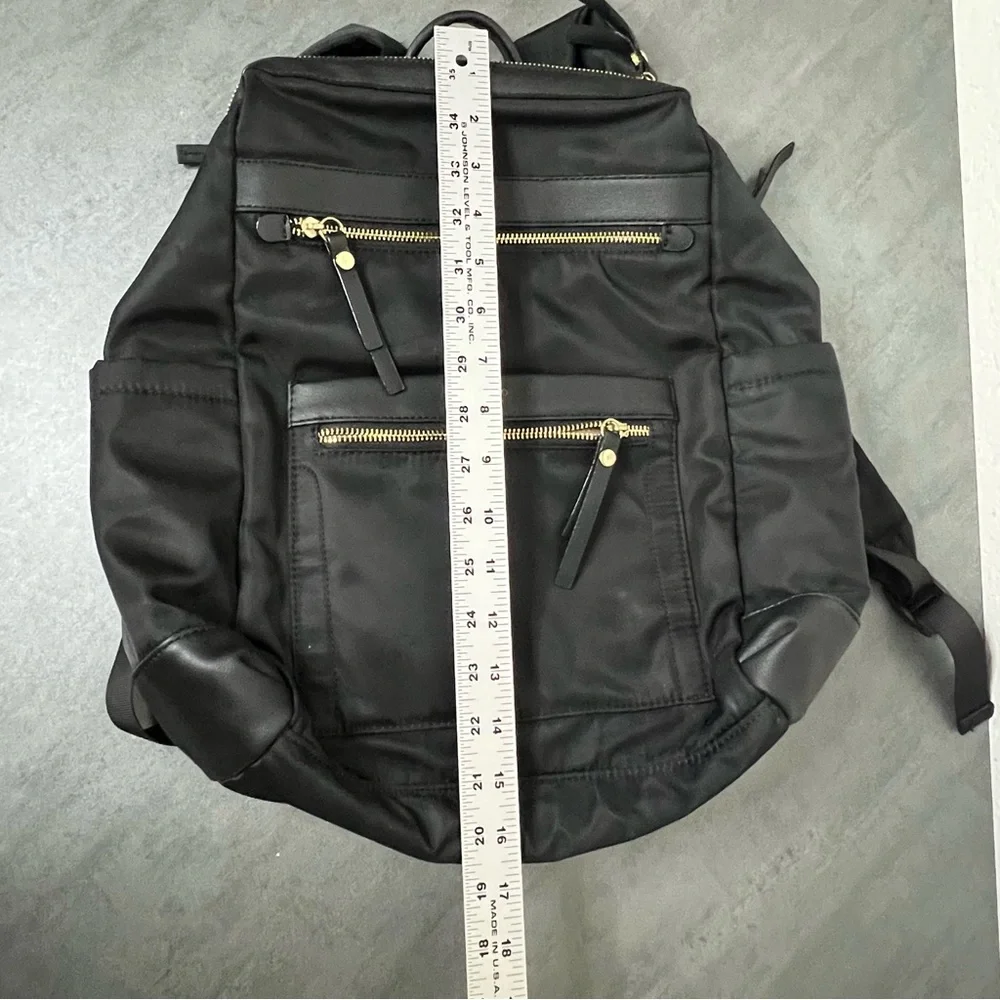 Tutilo New York Boost Black Nylon Leather‎ Backpack School Laptop Bag Travel